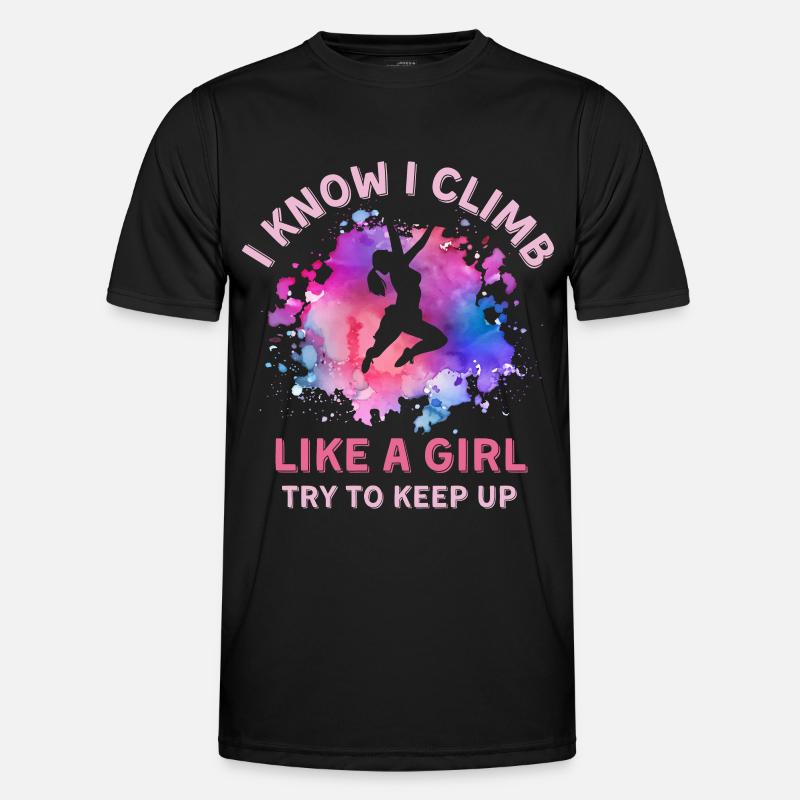 Frauen Klettern Mädchen - Männer Funktions-T-Shirt - Schwarz