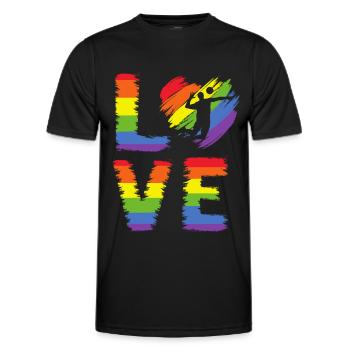 Volleyball LGBT Pride - T-shirt sport Homme - noir - Devant - AI Model Male 178 dark (178cm)