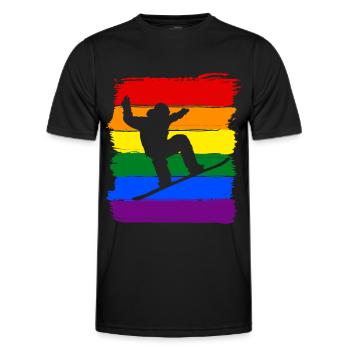 Snowboard LGBT Pride - T-shirt sport Homme - noir - Devant - AI Model Male 178 dark (178cm)