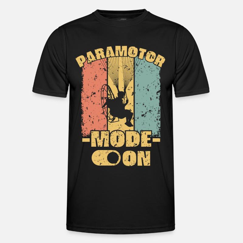 Paramotoring Mode on retro - Men's Functional T-Shirt - black