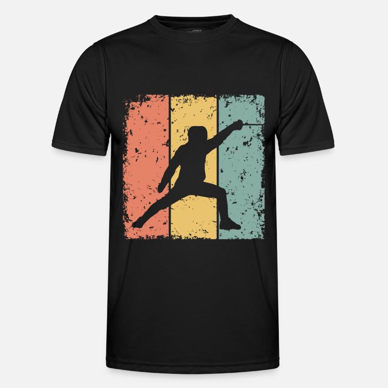 Fechten retro Männer Funktions-T-Shirt