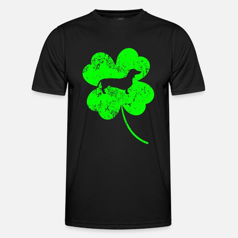 Teckel Saint-Patrick jour Trèfle T-shirt sport Homme