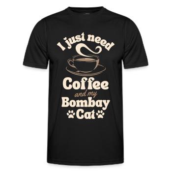 Amateur de café Bombay-chat - T-shirt sport Homme - noir - Devant - AI Model Male 178 dark (178cm)