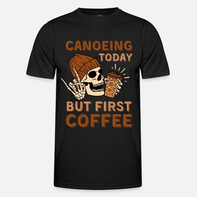Coffee Canoeing skeleton - Men's Functional T-Shirt - black