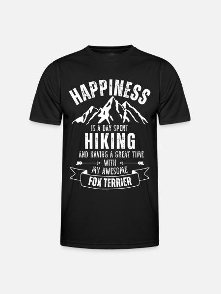 Hiking and Fox Terrier lover - Men's Functional T-Shirt - black
