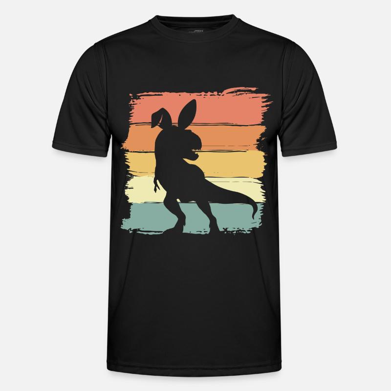 Easter Dinosaur retro - Men's Functional T-Shirt - black