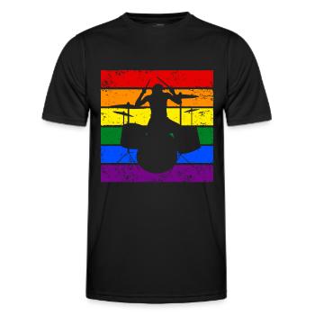 Trommeln LGBTQ - Männer Funktions-T-Shirt - Schwarz - Vorne - AI Model Male 178 dark (178cm)