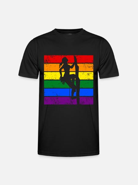 Klettern LGBTQ - Männer Funktions-T-Shirt - Schwarz