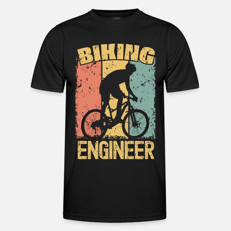 Biking Engineer retro - Men's Functional T-Shirt - black