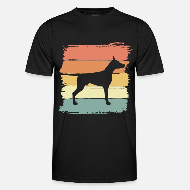 Doberman retro - Men's Functional T-Shirt - black
