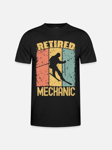Skiing retired mechanic - Men's Functional T-Shirt - black