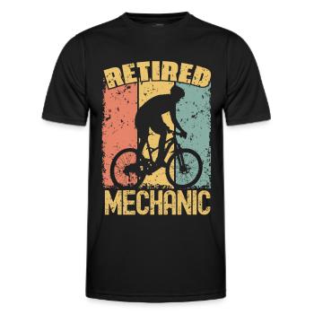 Meccanico in pensione in bicicletta - Maglietta sportiva per uomo - nero - Fronte - AI Model Male 178 dark (178cm)