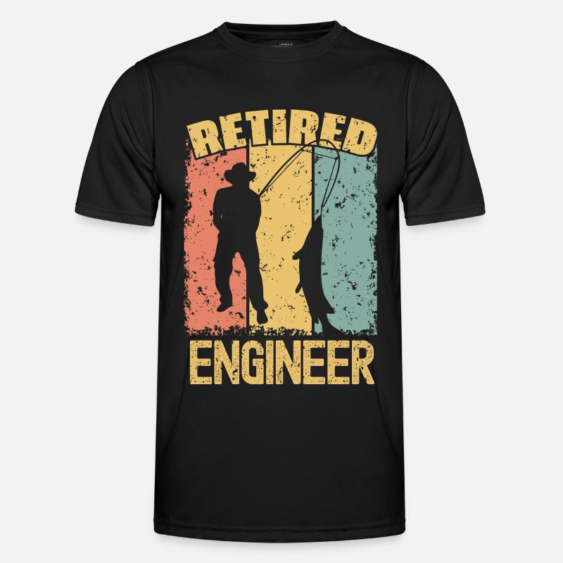 Fishing retired engineer - Men's Functional T-Shirt - black