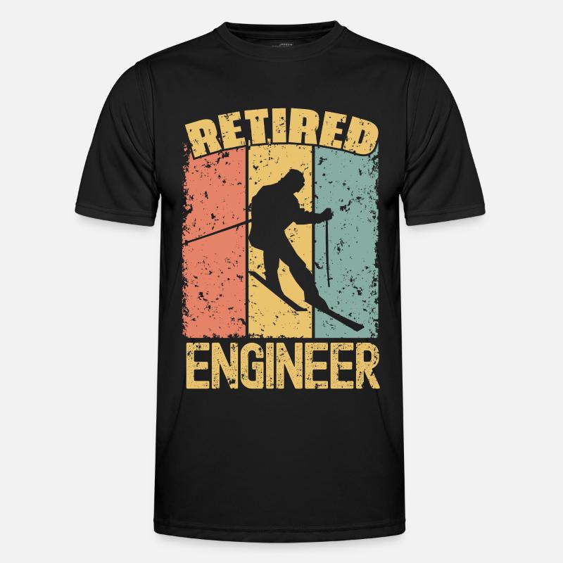 Skiing retired engineer - Men's Functional T-Shirt - black