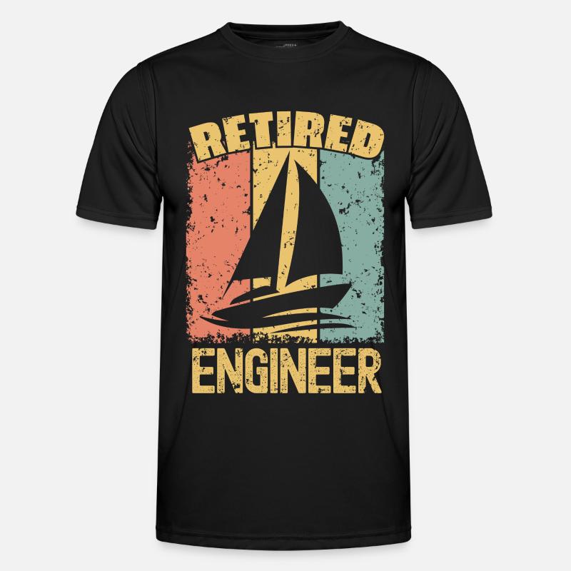 Sailing retired engineer - Men's Functional T-Shirt - black