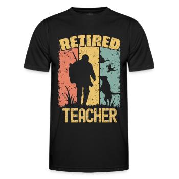Professeur de chasse à la retraite - T-shirt sport Homme - noir - Devant - AI Model Male 178 dark (178cm)