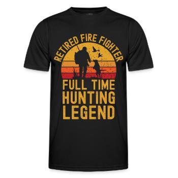 Retired fire fighter hunting legend - Men's Functional T-Shirt - black - Front - AI Model Male 178 dark (178cm)