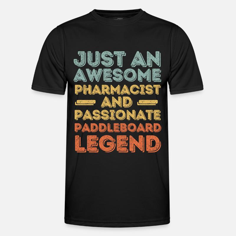 Pharmacist Paddleboard legend retro - Men's Functional T-Shirt - black