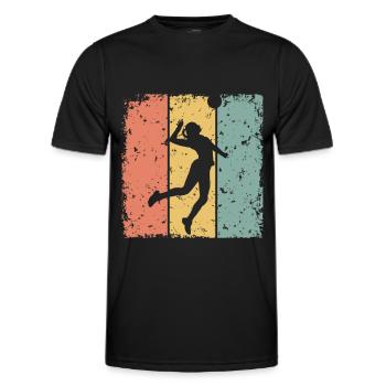 Volleyball féminin rétro - T-shirt sport Homme - noir - Devant - AI Model Male 178 dark (178cm)