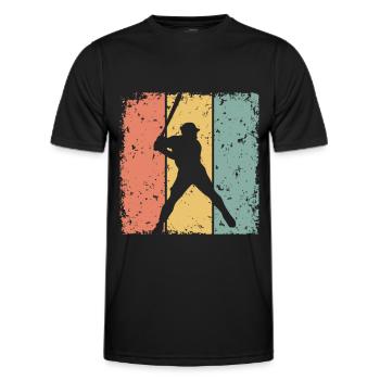 Baseball-Retro - Männer Funktions-T-Shirt - Schwarz - Vorne - AI Model Male 178 dark (178cm)