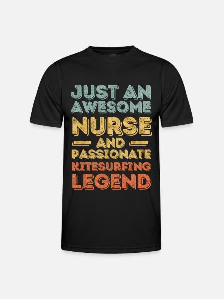 Nurse Kitesurfing legend retro - Men's Functional T-Shirt - black