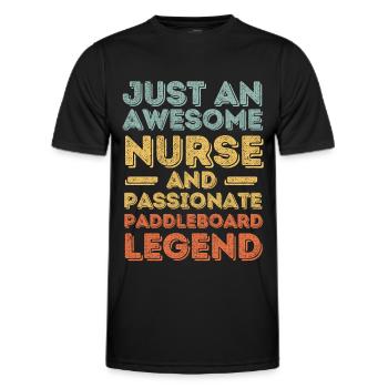 Krankenschwester Paddleboard Legende retro - Männer Funktions-T-Shirt - Schwarz - Vorne - AI Model Male 178 dark (178cm)