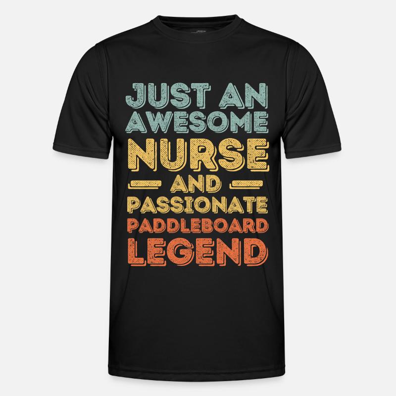 Nurse Paddleboard legend retro - Men's Functional T-Shirt - black