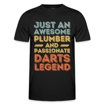 Plombier Darts légende rétro - T-shirt sport Homme - noir - Devant - AI Model Male 178 dark (178cm)