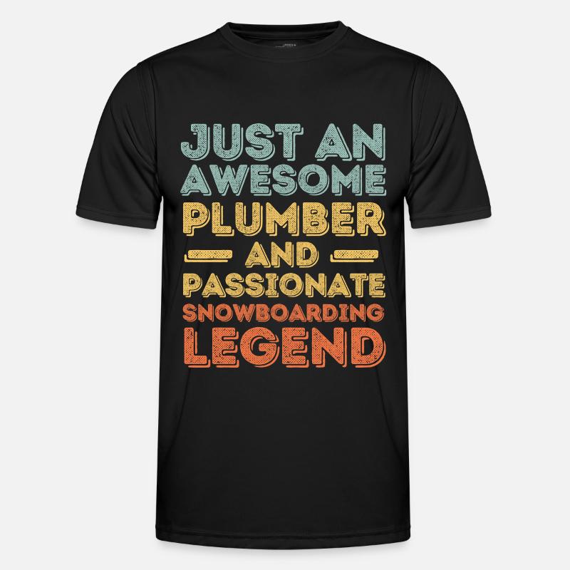 Plumber Snowboard legend retro - Men's Functional T-Shirt - black