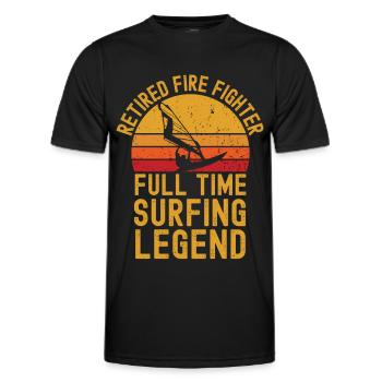 Retired fire fighter windsurfing legend - Men's Functional T-Shirt - black - Front - AI Model Male 178 dark (178cm)