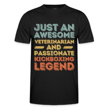 Tierarzt Kickboxen Legende retro - Männer Funktions-T-Shirt - Schwarz - Vorne - AI Model Male 178 dark (178cm)