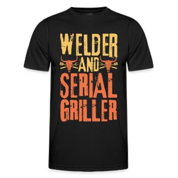 Welder and Serial Griller - Men's Functional T-Shirt - black - Front - AI Model Male 178 dark (178cm)