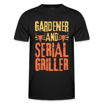 Gardener and Serial Griller - Men's Functional T-Shirt - black - Front - AI Model Male 178 dark (178cm)