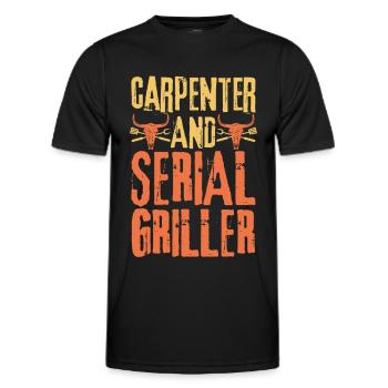 Carpenter and Serial Griller - Men's Functional T-Shirt - black - Front - AI Model Male 178 dark (178cm)