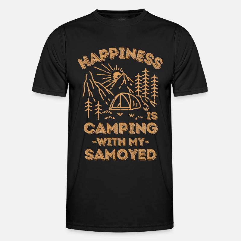 Camping with samoyed - Men's Functional T-Shirt - black