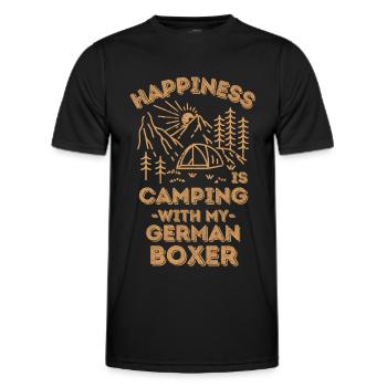 Camping mit Deutsch-Boxer - Männer Funktions-T-Shirt - Schwarz - Vorne - AI Model Male 178 dark (178cm)