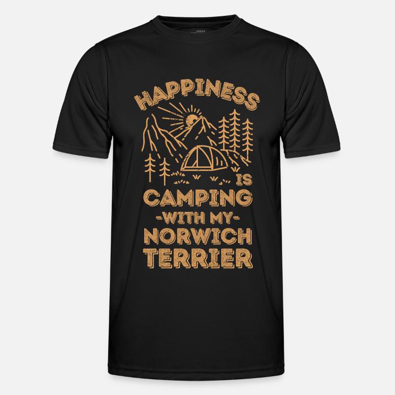 Camping mit Norwich-Terrier Männer Funktions-T-Shirt