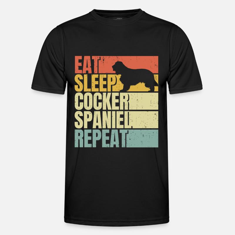 Eat sleep Cocker-spaniel repeat - Men's Functional T-Shirt - black