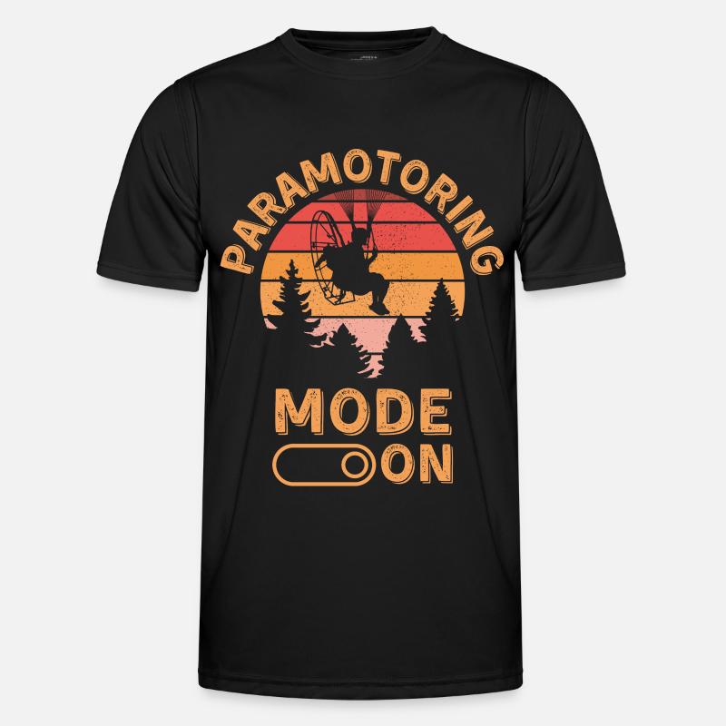 Paramotoring mode on - Men's Functional T-Shirt - black