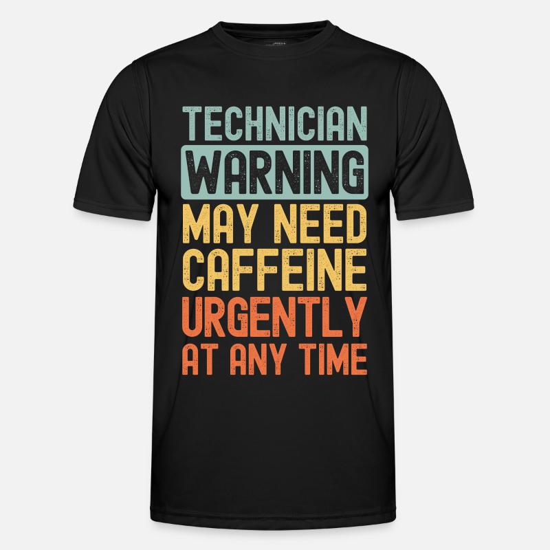 Techniker brauchen dringend Kaffee - Männer Funktions-T-Shirt - Schwarz
