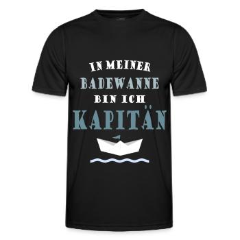 IN MEINER BADEWANNE BIN ICH KAPITÄN - Männer Funktions-T-Shirt - Schwarz - Vorne - AI Model Male 178 dark (178cm)