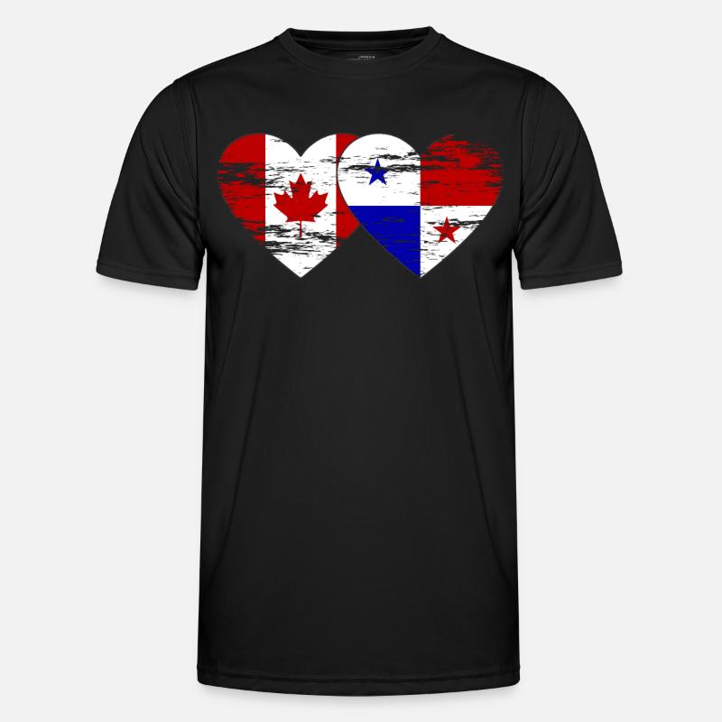 Canada Panama Flag used - Men's Functional T-Shirt - black