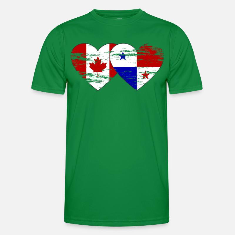 Canada Panama Drapeau utilisé T-shirt sport Homme
