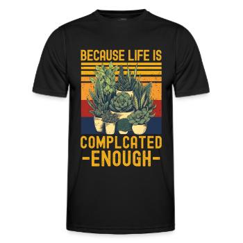 Succulentes drôle de dicton - T-shirt sport Homme - noir - Devant - AI Model Male 178 dark (178cm)