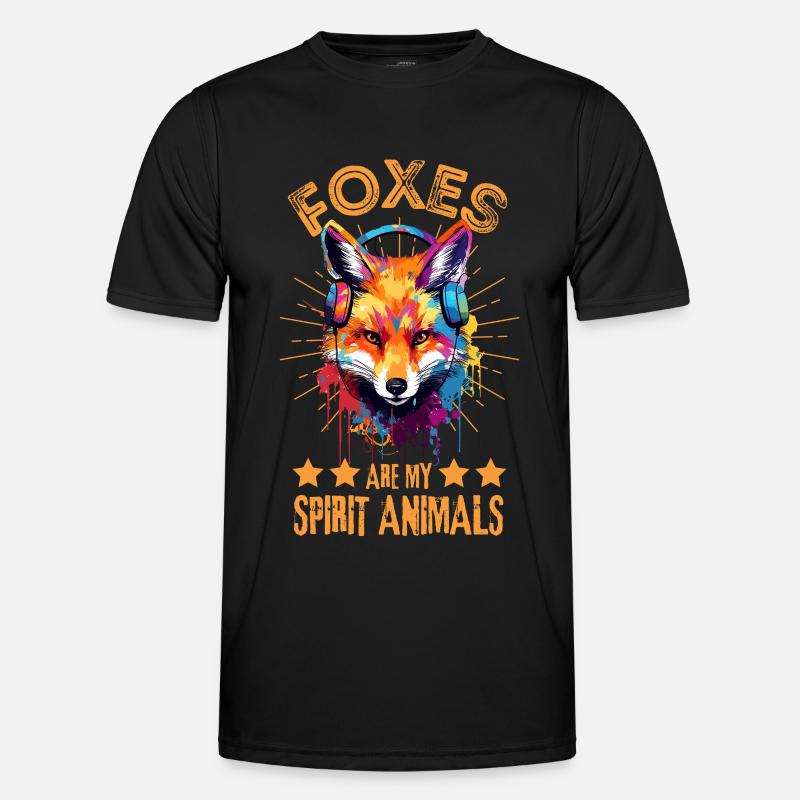 Fuchs mit Kopfhörer Männer Funktions-T-Shirt