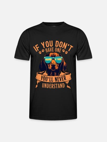 Gravhund med solbriller - Funktionsshirt til herrer - sort