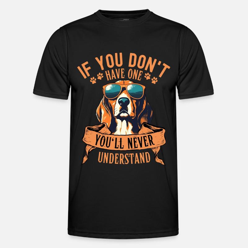 Beagle with sunglasses - Men's Functional T-Shirt - black
