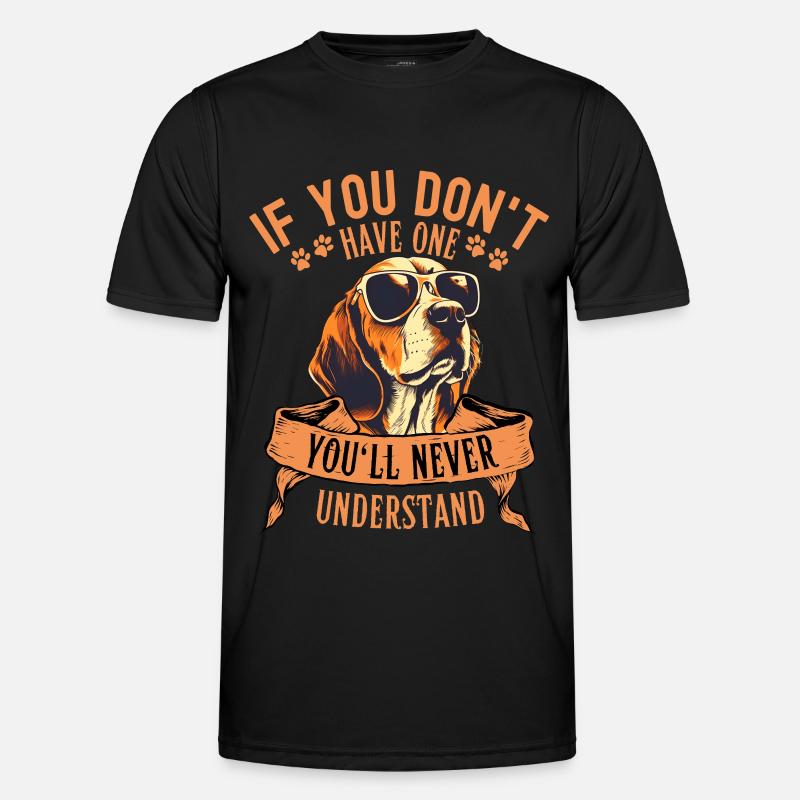 Beagle with sunglasses - Men's Functional T-Shirt - black