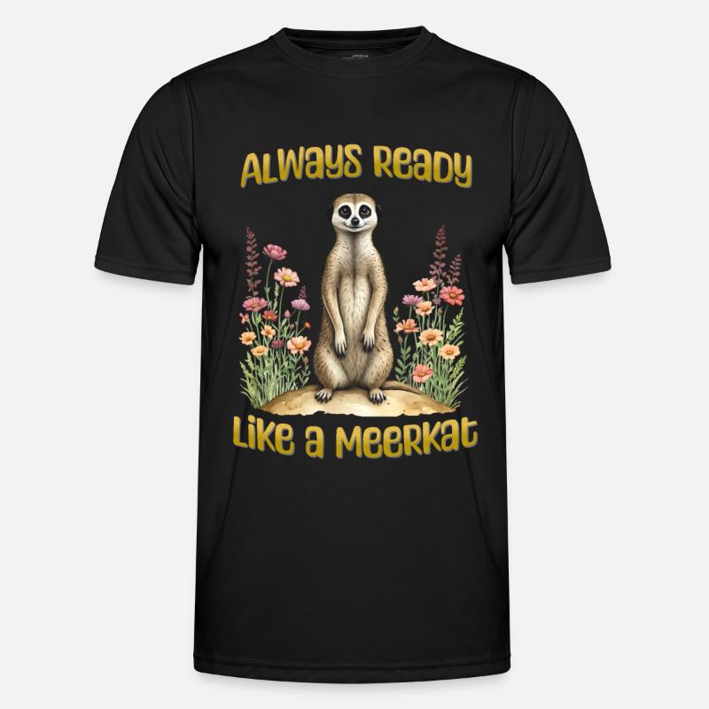 Always ready like a meerkat - Men's Functional T-Shirt - black