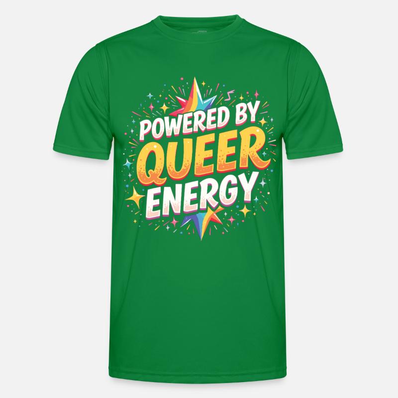 Powered by Queer Energy – Pride Statement Men's Functional T-Shirt